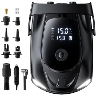 Imagem de Cazite Bomba elétrica portátil para prancha de remo de 50PSI, bomba de ar SUP para prancha com desligamento automático, função de esvaziamento e conector de carro de 12 V CC para pranchas de stand up