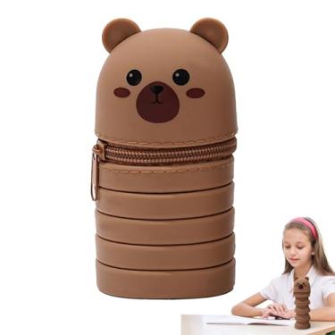 Imagem de Porta-Lápis para Mesa,Bolsa Organizadora Retrátil de Pé - Organizador De Armazenamento Silicone Retrátil Cartoon Para Sala De Aula Estudante Professor Escola Dormitório Casa