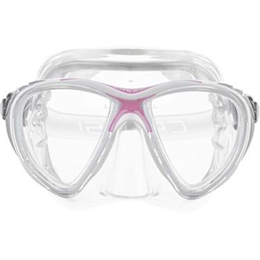 Imagem de M scara de mergulho de alta qualidade para adultos Cressi feita em silicone de cristal revolucion rio | Cristal de evolu o para olhos grandes feito na It lia, White/Pink, One Size
