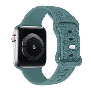 Imagem de Pulseira Silicone Mandala Estampada Compatível com Apple Watch - Baú d