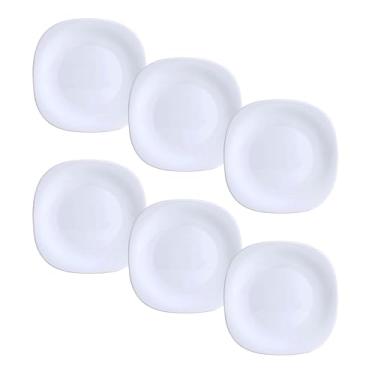Imagem de Jogo 6 Pratos de Vidro Opal Diva Quadrado Sobremesa 20cm
