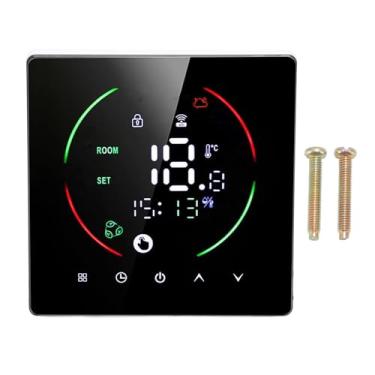 Imagem de 3A Wi -Fi Termostato Smart Piso Aquecimento Led Tela de toque Led Tela Montada Controlador de temperatura com clima de umidade Para hotel em casa