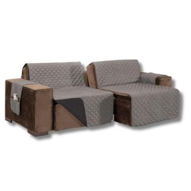 Imagem de Capa De Sofá Retrátil 1,80M Dupla Face Matelada Com Bolsos - Mr Enxova