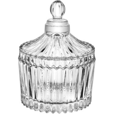 Imagem de POTICHE DECORATIVO BOMBONIERE REDONDO HOME&CO COM TAMPA VIDRO 9x6x6cm TRANSPARENTE