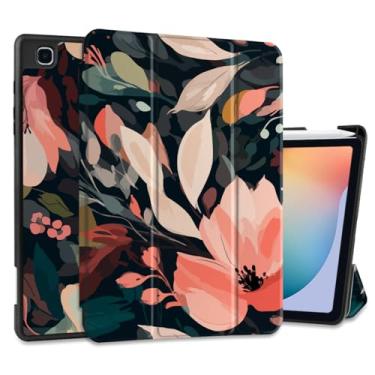 Imagem de DONGKE Capa para Samsung Galaxy Tab S6 Lite 10,4 polegadas 2024/2022/2020, suporte de três dobras + suporte para caneta S + despertar/hibernar automático + capa traseira com suporte protetor de TPU