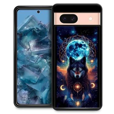 Imagem de Goodsprout Capa compatível com Google Pixel 8a, lua azul, apanhador de sonhos, noite estrelada, design incrível, à prova de choque, antiarranhões, capa traseira de policarbonato rígido para Google