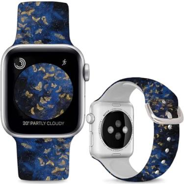 Imagem de Sjiangqiao Pulseiras de silicone macio compatíveis com Apple Watch de 38 mm, 40 mm, 41 mm e 42 mm (série 10), iWatch SE/SE2, pulseiras esportivas de substituição compatíveis com iWatch séries 10, 9, 8