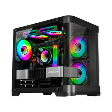 Imagem de Gabinete Gamer Curvo Aquário Lateral Vidro Cg-01ag  K-Mex