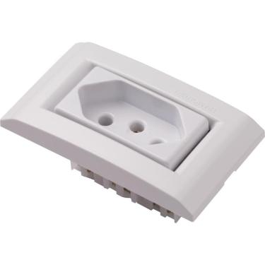 Imagem de Conjunto Para Movel 1 Tomada 2p T 20 A Tramontina Liz Branca