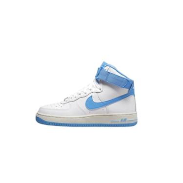 Imagem de Nike Tênis feminino Air Force 1 Mid '07 couro branco 366731-100, Branco/Vela azul universitária, 6.5