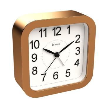 Imagem de Relógio Despertador Herweg Quartz Sem Tic Tac Dourado Fosco 264318 Único