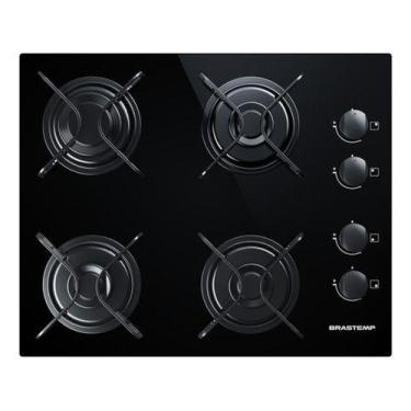 Imagem de Cooktop A Gas 4 Bocas Vidro Preto Bivolt 56x46cm - Brastemp, Bivolt