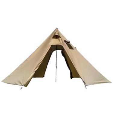 Imagem de DANCHEL OUTDOOR Barraca quente para mochila de 1,8 kg com macaco de fogão para acampamento de 1 a 2 pessoas, tenda leve para 4 estações para caça, acampamento solo de inverno, 3,2 m, marrom