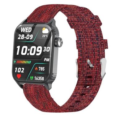 Imagem de Compatível com pulseiras TRAUSI para relógios inteligentes, pulseira de substituição de tecido de nylon respirável de liberação rápida compatível com relógios inteligentes TRAUSI TG08 HD de 1,8