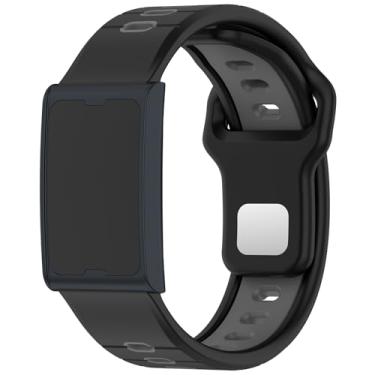 Imagem de hengkang Pulseiras de substituição de silicone macio esportivas ajustáveis de 22 mm para Amazfit BIP 5/Redmi Watch 5 Active (preto)