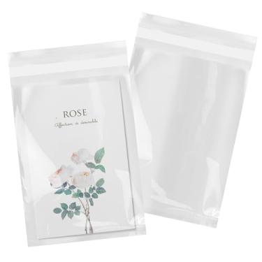 Imagem de 100 unidades – sacos de plástico de poliuretano reseláveis de celofane transparente autovedável de 12,7 cm x 17,78 cm para cartões e envelopes A2 A4 A6, padaria, biscoitos, doces