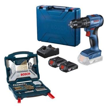 Imagem de Kit Furadeira Parafusadeira Impacto Gsb 185 Li 2 Bat 70 Pcs - Bosch