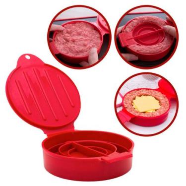 Imagem de Forma Molde Hambúrguer Artesanal Burger Modelar Plasútil, Vermelha