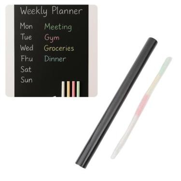 Imagem de Papel de Parede Adesivo Quadro Negro 2m 5 Giz Escreve e Apaga Lavável 