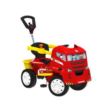 Imagem de Quadriciclo Infantil a Pedal Vermelho Caminhão de - Bombeiro Bandeiran