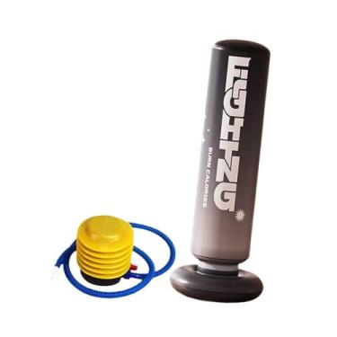 Imagem de simhoa Saco de pancadas inflável para crianças, bopper para praticar caratê com bomba de ar, sacos de areia, saco de pancadas inflável para adolescentes, Gark Gray, 1.5 Milhão