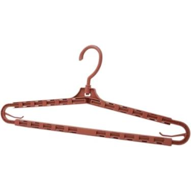 Imagem de Cabides De Terno Duráveis Rack De Secagem Gancho Giratório Sem Traços Rack De Cabide De Roupas Retrátil Organizador De Roupas Giratório De 360 Graus Organizadores De Guarda-roupa, Bruin, 20pcs