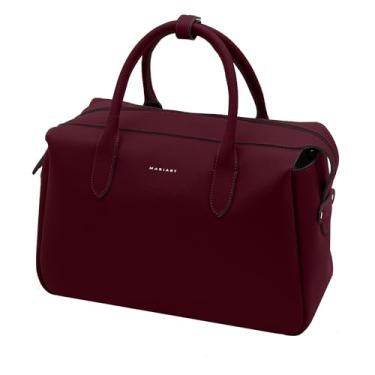 Imagem de Bolsa Bowling Feminina de Couro Bovino Legítimo Mariart Jambu (Rubi)