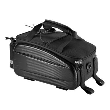 Imagem de Tomvorks 11l Bike Bags para Rack Traseiro, Bolsa de Sela de Casca Dura de Grande Capacidade, Alça de Ombro Incluída, Corda de Encadernação Superior para Guarda -chuvas, Abertura (Black 11L (não