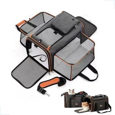 Imagem de Bolsa de Transporte Pet Expansível Avião Passeio Cães Gatos - Pet For 