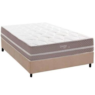 Imagem de Conjunto Box Casal: Colchão Molas Herval Maxspring Livorno + Base CRC 
