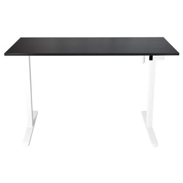Imagem de Mesa Branca Elevate 90 Play Elétrica 72-118cm com Tampo MDF, Visor Digital, 3 Memórias, Bivolt (Preto Tx, 90x60cm)