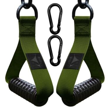 Imagem de Vigoog Pegas de exercícios de ginástica resistentes para máquina de cabos, faixa de resistência, sistema de polia, equipamento de treino de fitness, com aderência de borracha elástica, confortável