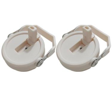 Imagem de Pacote com 2 tampas de copo para Stanley IceFlow 590 ml, 850 g, tampa de copo à prova de derramamento com alça e canudo (bege, 850 g)