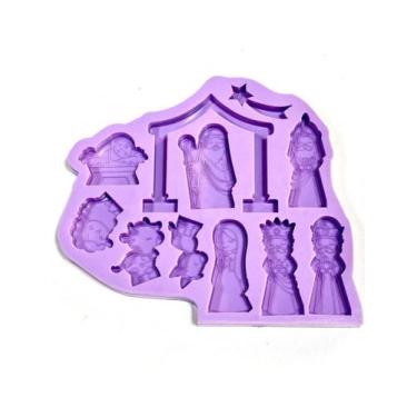 Imagem de R564 Molde de silicone presépio completo resina decorar - confeitaria 