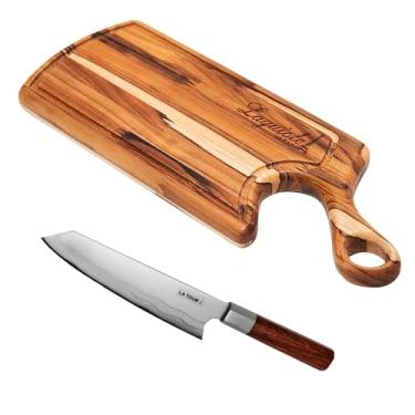 Imagem de Kit Laguiole Tábua De Carne Premium E Faca Kyoto Para Churrasco