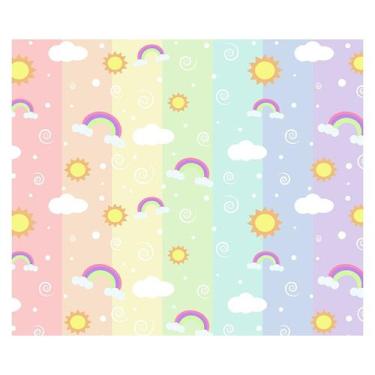 Imagem de Papel de Parede Adesivo Infantil Arco-íris Bebe Quarto Menina - 542pcm
