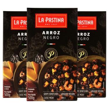 Imagem de Arroz Negro Italiano La Pastina 500g pack c/ 3 unidades