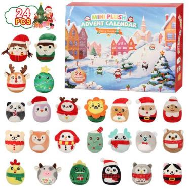 Imagem de Calendário do Advento NUKBIL 2024 com 24 brinquedos de pelúcia fofos p