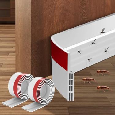 Imagem de Ainiv Adesivo Antirruído Para Portas Ainiv, Pacote Com 2 Unidades, 5 Cm De Largura X 99 Comprimento, Cortável, À Prova Som, Externas E Internas, Isolamento Contra Poeira Ruído, Vedação Intempéries,