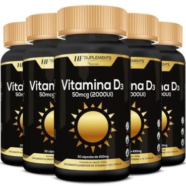 Imagem de Kit 5 X Vitamina D3 2000 Ui 30 Caps Premium Hf Suplements