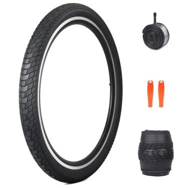 Imagem de MEGHNA Conjunto de pneus de bicicleta Cruiser 69.8 cm dobrável 69.8 cm x 5.6 cm (56-584) substituição antiderrapante para todos os terrenos com tubo interno para mountain bike híbrido bicicleta