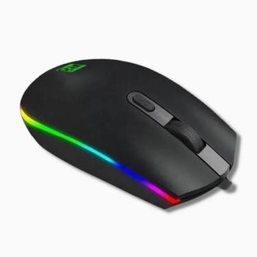 Imagem de Mouse para jogos RGB com fio 1605 24DPI com interface USB preta - Ligh