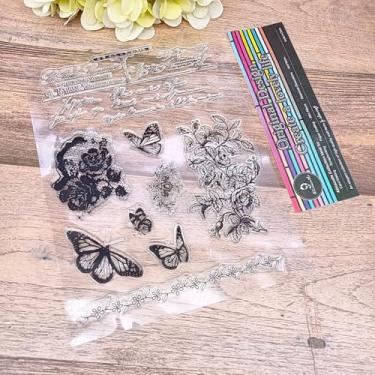 Imagem de Alinacutle 1 álbum de recortes e carimbos transparentes de borboleta para fazer cartões de Natal e diário de scrapbook faça você mesmo