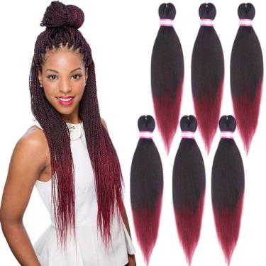 Imagem de Braiding Hair Dorsanee Ombre Burgundy pré-esticado 20 polegadas x8
