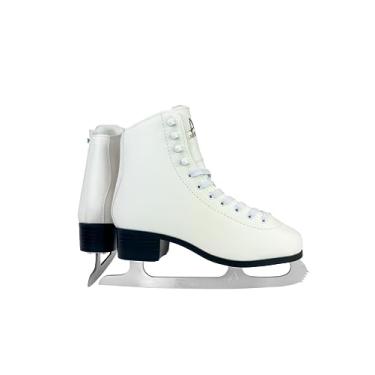 Imagem de American Athletic Shoe Girl's American Leather Lined Figure Skates, Branco, 3