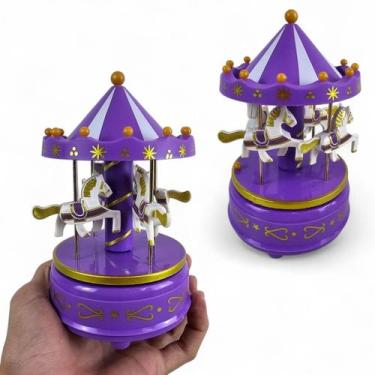 Imagem de Carrossel Musical Cavalinhos Enfeite Caixa Música Infantil - MultiA, R