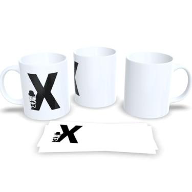 Imagem de Caneca de Porcelana Masculina Letra Inicial do Alfabeto (X)