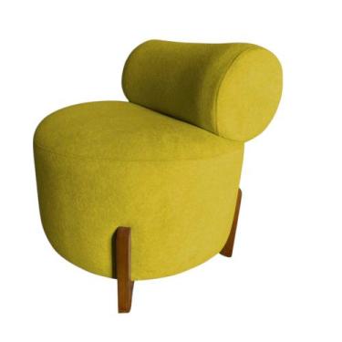 Imagem de Poltrona Decorativa Mônaco Suede Amarelo - Mansão Decor