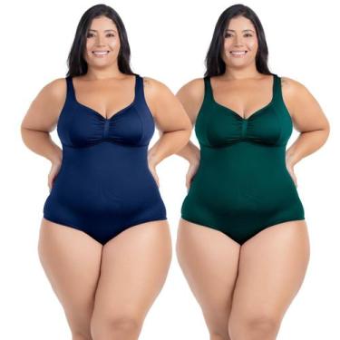 Imagem de Kit Maiô Plus Size Natação Hidroginástica Alta Sustentação - HYPE MODA