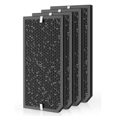 Imagem de Filtro de carbono de substituição 5000 compatível com purificador de ar AD5000 e AD5000H, filtro de carbono de grânulos grandes de alta capacidade, compare com o número de peça ADF5006, pacote com 4